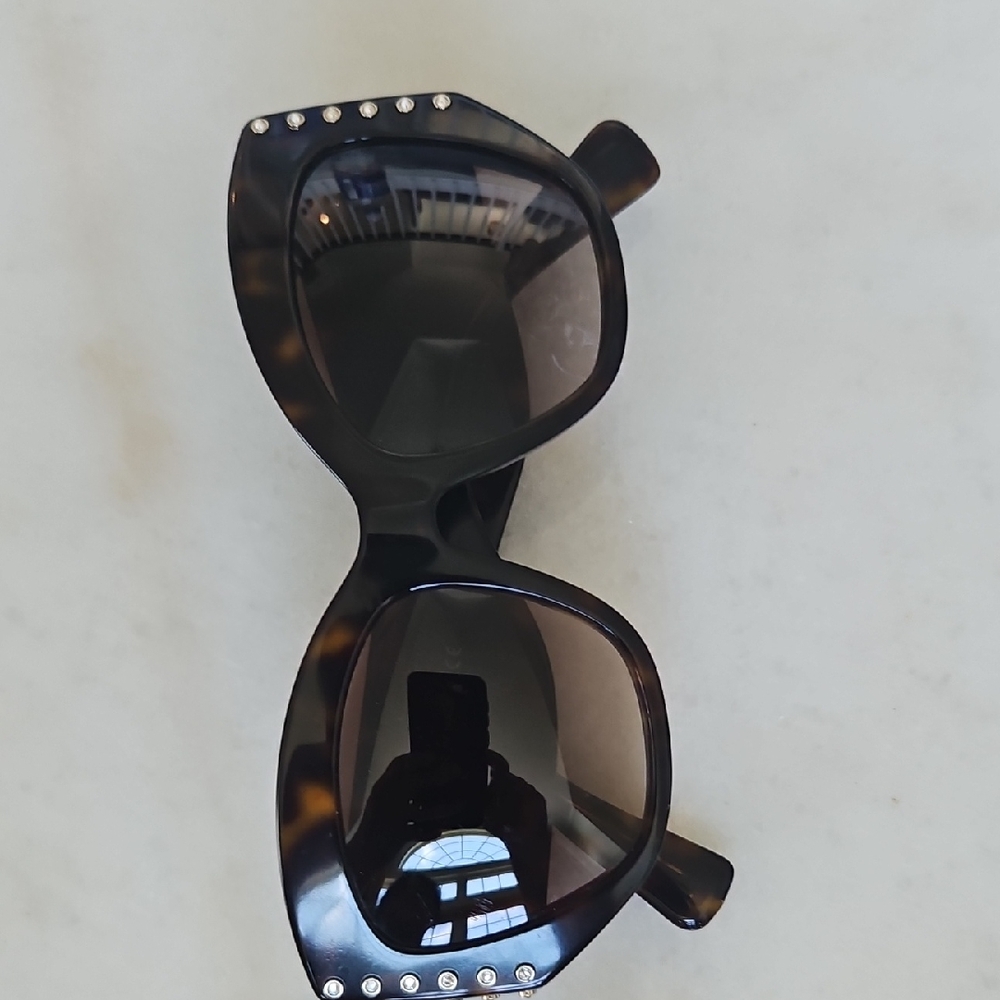 Valentino Black Sunglasses with Crystal Details